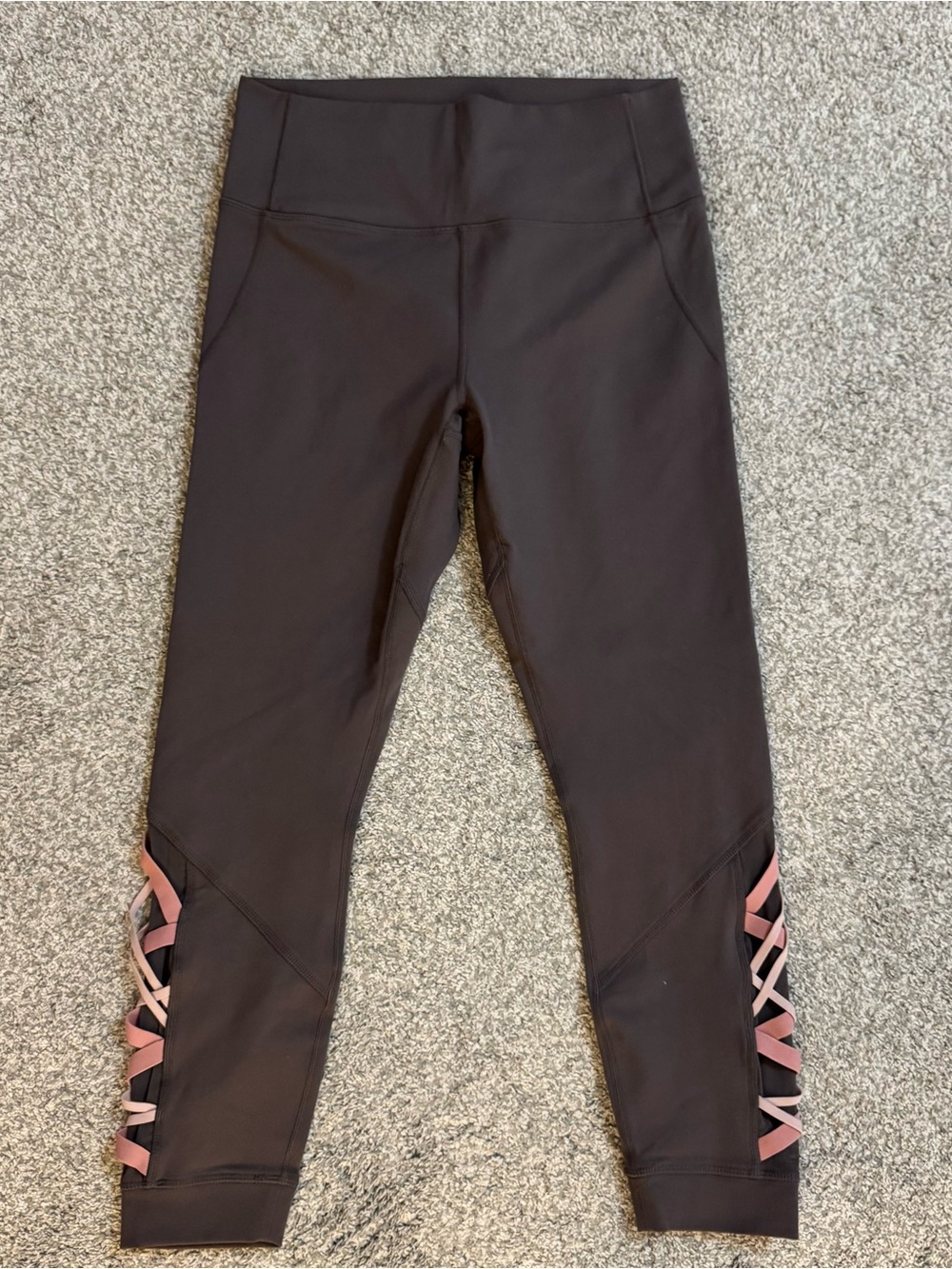 Fabletics Powerhold Dynamic High-Waisted Lattice Size M Dusty Purple Leggings